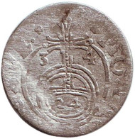 Монета 1,5 гроша (полторак). 1634 год, Польша. г. Эльбинг под властью Швеции. Кристина. Монета 1,5 гроша (полторак). 1634 год, Польша. г. Эльбинг под властью Швеции. Кристина.