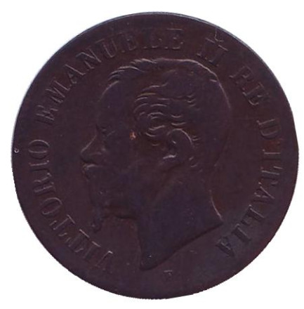 Монета 2 чентезимо. 1861 год, Италия. (M).