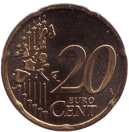 Монета 20 евроцентов. 2002 год, Ирландия. Монета 20 евроцентов. 2002 год, Ирландия.