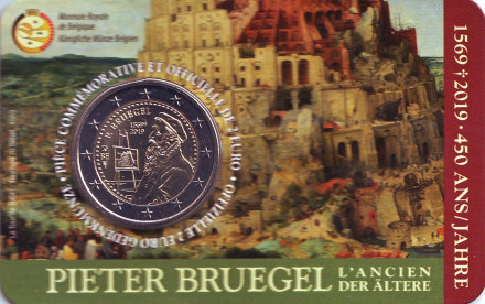 Монета 2 евро. 2019 год, Бельгия. (Надпись: Belgie) 450 лет со дня смерти Питера Брейгеля Старшего.