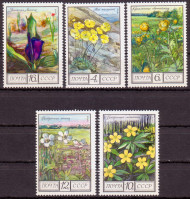 Марки почтовые Серия из 5 штук. 1975 год, СССР. Цветы Кавказа. Марки почтовые Серия из 5 штук. 1975 год, СССР. Цветы Кавказа.