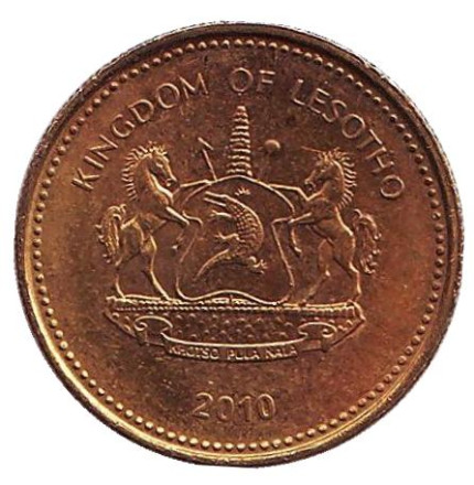 Монета 50 лисенте. 2010 год, Лесото. Всадник на лошади. Монета 50 лисенте. 2010 год, Лесото. Всадник на лошади.