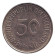 Монета 50 пфеннигов. 1971 (J) год, ФРГ. Женщина, сажающая дуб. Монета 50 пфеннигов. 1971 (J) год, ФРГ. Женщина, сажающая дуб.