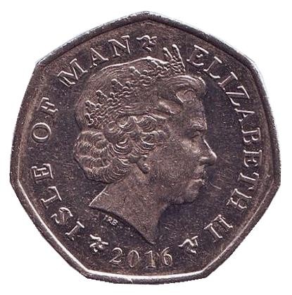 Монета 50 пенсов. 2016 год, Остров Мэн. (AA) Башня Милнера. Монета 50 пенсов. 2016 год, Остров Мэн. (AA) Башня Милнера.