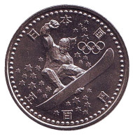 Монета 500 йен, 1997 год, Япония. UNC. Сноуборд. Зимние Олимпийские игры в Нагано 1998. Монета 500 йен, 1997 год, Япония. UNC. Сноуборд. Зимние Олимпийские игры в Нагано 1998.