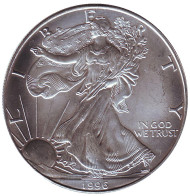 Монета 1 доллар, 1996 год, США. Шагающая свобода.