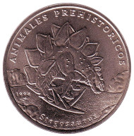 Монета 1 песо. 1994 год, Куба. Стегозавр. Монета 1 песо. 1994 год, Куба. Стегозавр.