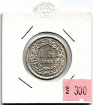 Монета 1 франк. 1946 год, Швейцария. Гельвеция.