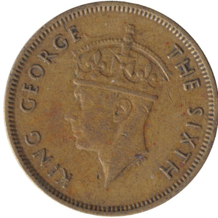 Монета 10 центов. 1951 год, Гонконг. Монета 10 центов. 1951 год, Гонконг.