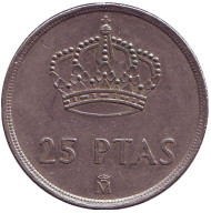 Монета 25 песет. 1982 год, Испания. Монета 25 песет. 1982 год, Испания.