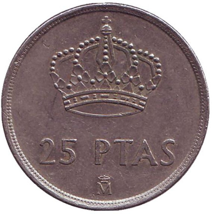 Монета 25 песет. 1982 год, Испания.