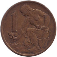 Монета 1 крона. 1970 год, Чехословакия. Монета 1 крона. 1970 год, Чехословакия.