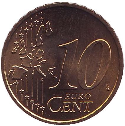 Монета 10 центов. 2004 год (G), Германия. Монета 10 центов. 2004 год (G), Германия.