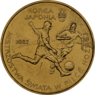 Монета 2 злотых. 2002 год, Польша. Чемпионат мира по футболу. Корея-Япония. Монета 2 злотых. 2002 год, Польша. Чемпионат мира по футболу. Корея-Япония.