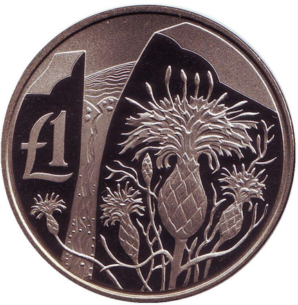Монета 1 фунт. 2006 год, Кипр. Чертополох.