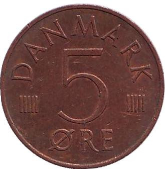 Монета 5 эре. 1982 год, Дания. R;B