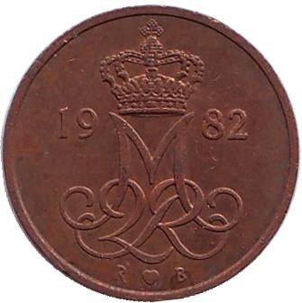 Монета 5 эре. 1982 год, Дания.