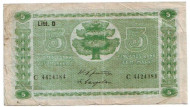 Банкнота 5 марок. 1939 год, Финляндия. Банкнота 5 марок. 1939 год, Финляндия.