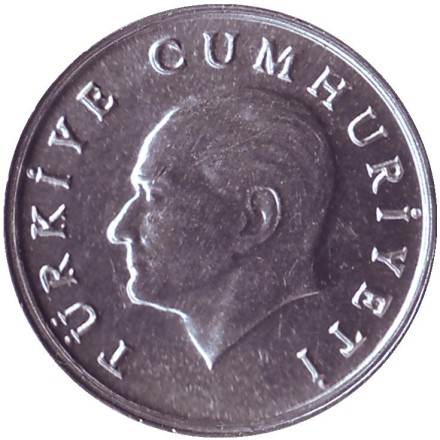 Монета 1 лира. 1984 год, Турция. UNC.
