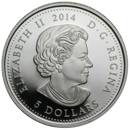 Монета 5 долларов. 2014 год, Канада. От принцессы до монарха. Монета 5 долларов. 2014 год, Канада. От принцессы до монарха.