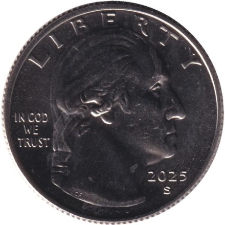 Монета 25 центов. 2025 год (S), США. Стейси Парк Милберн. Серия "Американские женщины".