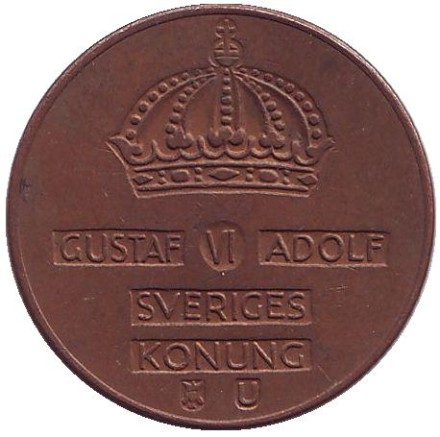 Монета 2 эре. 1970 год, Швеция. Монета 2 эре. 1970 год, Швеция.