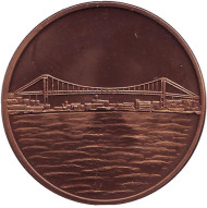 350 лет г. Гётеборг. Мост. Памятный жетон. 1971 год, Швеция.