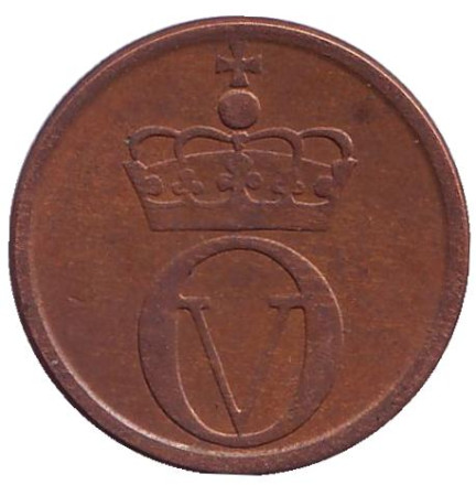 Монета 2 эре. 1962 год, Норвегия. Курица.