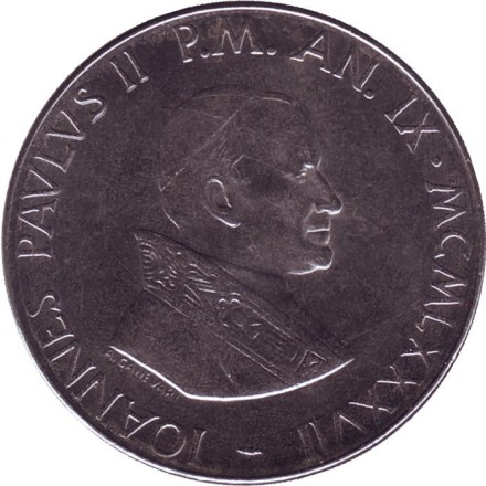 Монета 100 лир. 1987 год, Ватикан. Благовещение Пресвятой Богородицы.