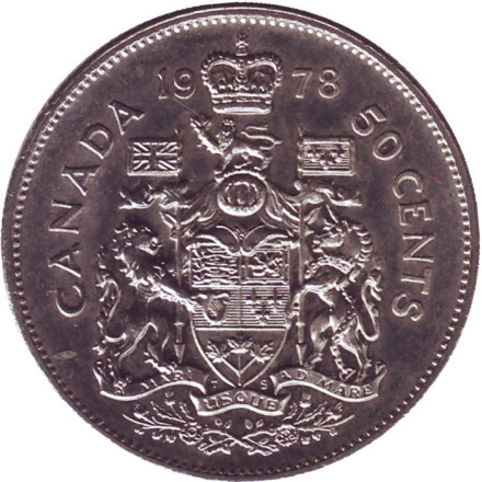 Монета 50 центов. 1978 год, Канада.