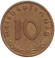 Монета 10 рейхспфеннигов. 1936 год, Германия (Третий Рейх). (A). Монета 10 рейхспфеннигов. 1936 год, Германия (Третий Рейх). (A).