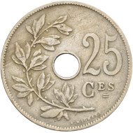 Монета 25 сантимов. 1909 год, Бельгия. (Belgique) Монета 25 сантимов. 1909 год, Бельгия. (Belgique)
