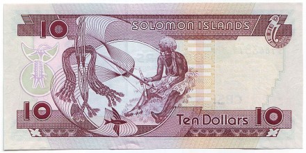 Банкнота 10 долларов. 2005-2009 г., Соломоновы острова. Тип 3.