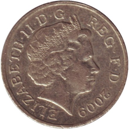 Монета 1 фунт. 2009 год, Великобритания. Королевский Щит.