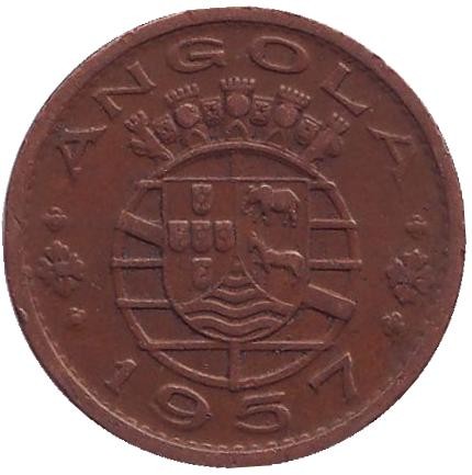 Монета 50 сентаво. 1957 год, Ангола в составе Португалии.