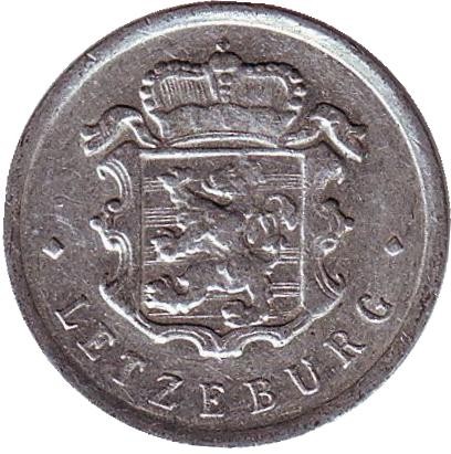 Монета 25 сантимов. 1970 год, Люксембург.  Монета 25 сантимов. 1970 год, Люксембург.