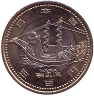 Монета 500 йен, 2009 год, Япония. Префектура Нара. Монета 500 йен, 2009 год, Япония. Префектура Нара.