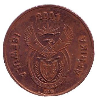 Монета 1 цент. 2001 год, ЮАР. Из обращения. Южноафриканские (Капские) воробьи. Монета 1 цент. 2001 год, ЮАР. Из обращения. Южноафриканские (Капские) воробьи.