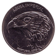 Монета 5 евро. 2018 год, Португалия. Испанский могильник. (Ястреб). Монета 5 евро. 2018 год, Португалия. Испанский могильник. (Ястреб).