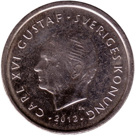 Монета 1 крона. 2012 год, Швеция.