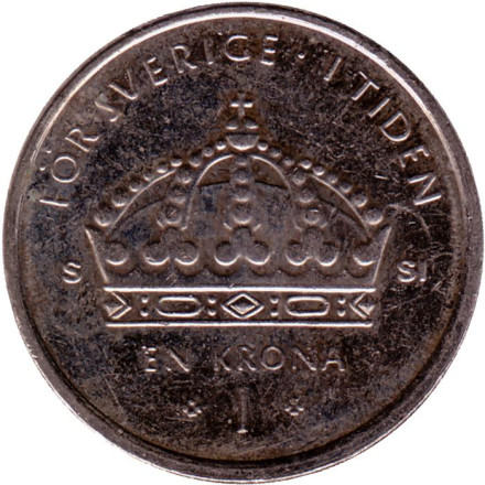 Монета 1 крона. 2012 год, Швеция. Монета 1 крона. 2012 год, Швеция.