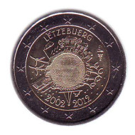 Монета 2 евро, 2012 год, Люксембург. 10 лет введения наличных евро. Монета 2 евро, 2012 год, Люксембург. 10 лет введения наличных евро.