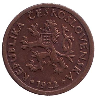 Монета 10 геллеров. 1922 год, Чехословакия. Монета 10 геллеров. 1922 год, Чехословакия.