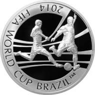 Монета 100 тенге, 2014 год, Казахстан. Чемпионат мира по футболу FIFA 2014 в Бразилии. Монета 100 тенге, 2014 год, Казахстан. Чемпионат мира по футболу FIFA 2014 в Бразилии.