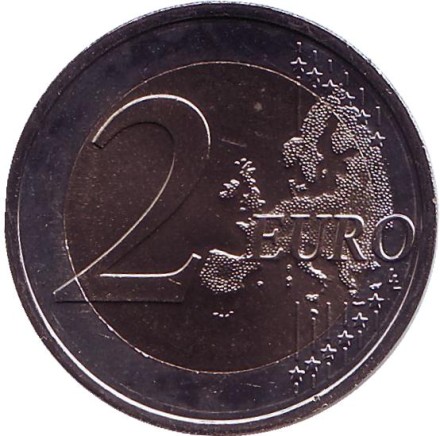Монета 2 евро. 2017 год, Словения. 10 лет введению евро в Словении. Монета 2 евро. 2017 год, Словения. 10 лет введению евро в Словении.