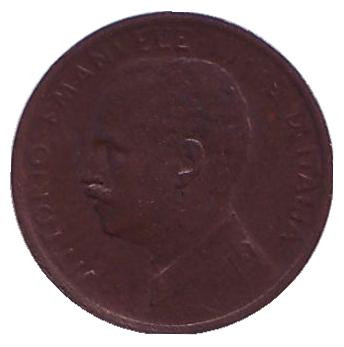 Монета 1 чентезимо. 1910 год, Италия.
