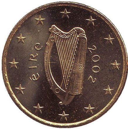 Монета 50 евроцентов. 2002 год, Ирландия.