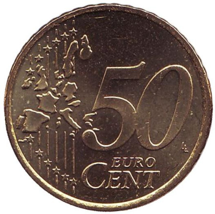 Монета 50 евроцентов. 2002 год, Ирландия.