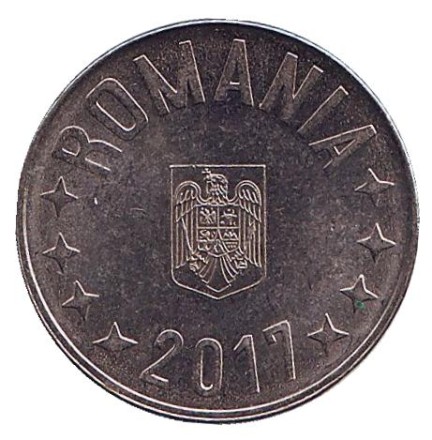 Монета 10 бани. 2017 год, Румыния. Из обращения. Монета 10 бани. 2017 год, Румыния. Из обращения.