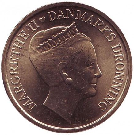 Монета 20 крон. 2010 год, Дания. 70 лет со дня рождения королевы Маргрете II.